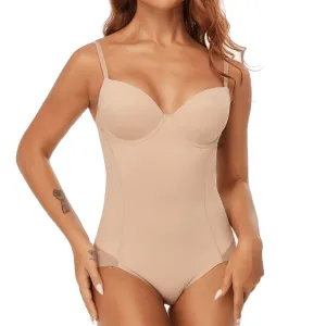 Women Waist Trainer Shapewear Bodysuit With Built-In Bra