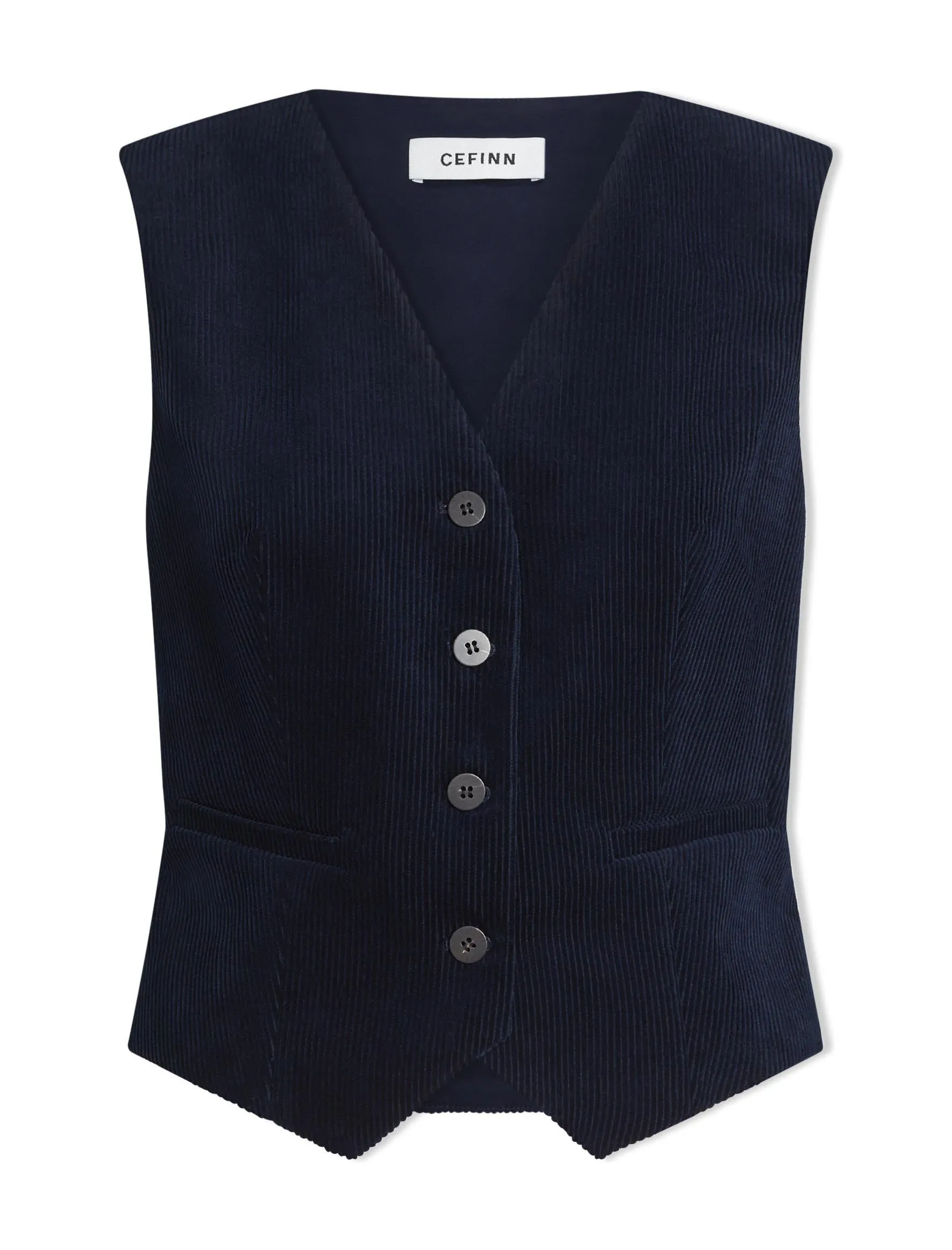 Wyatt Corduroy Waistcoat - Navy