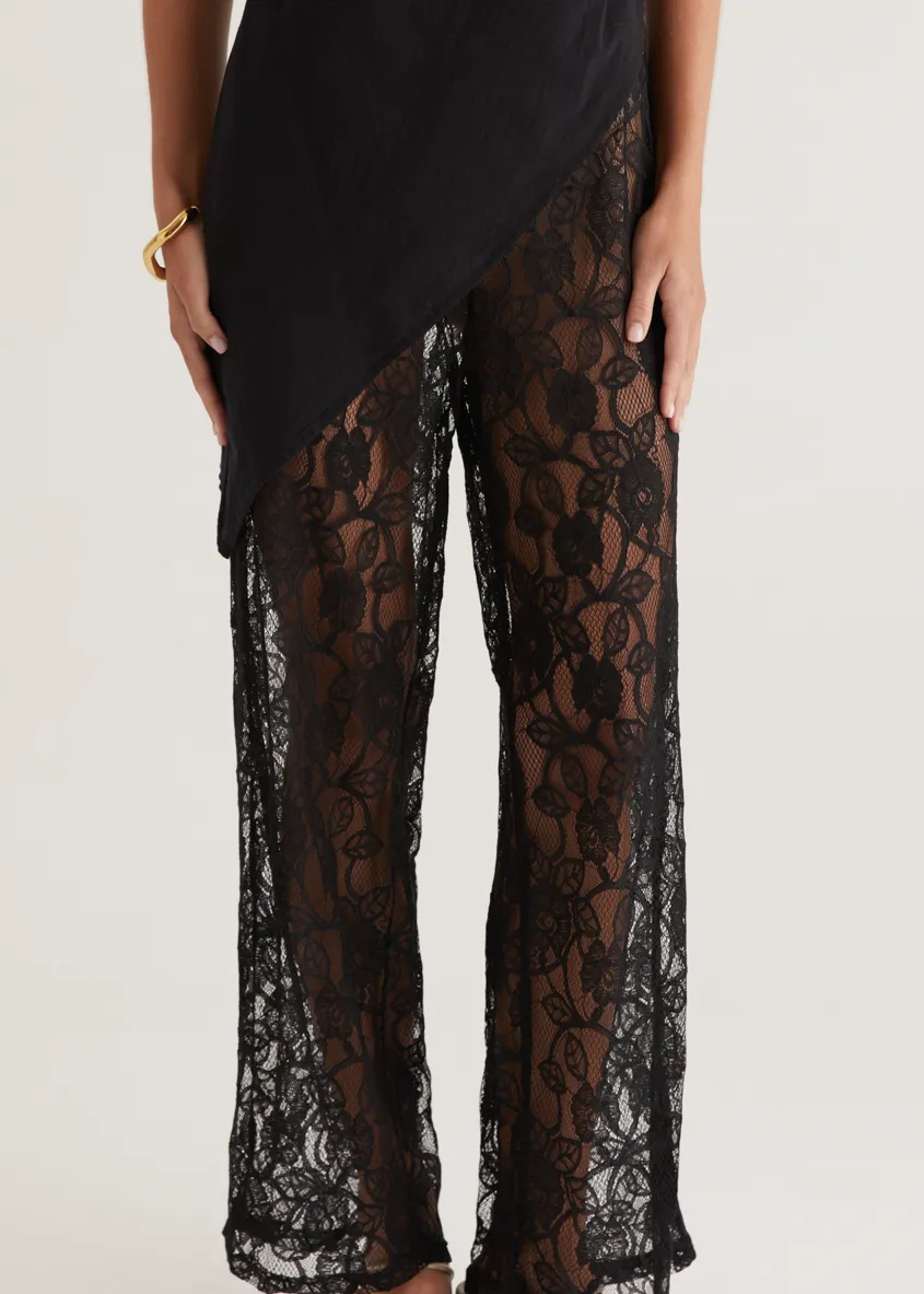 Wynter Lace Pants - Black