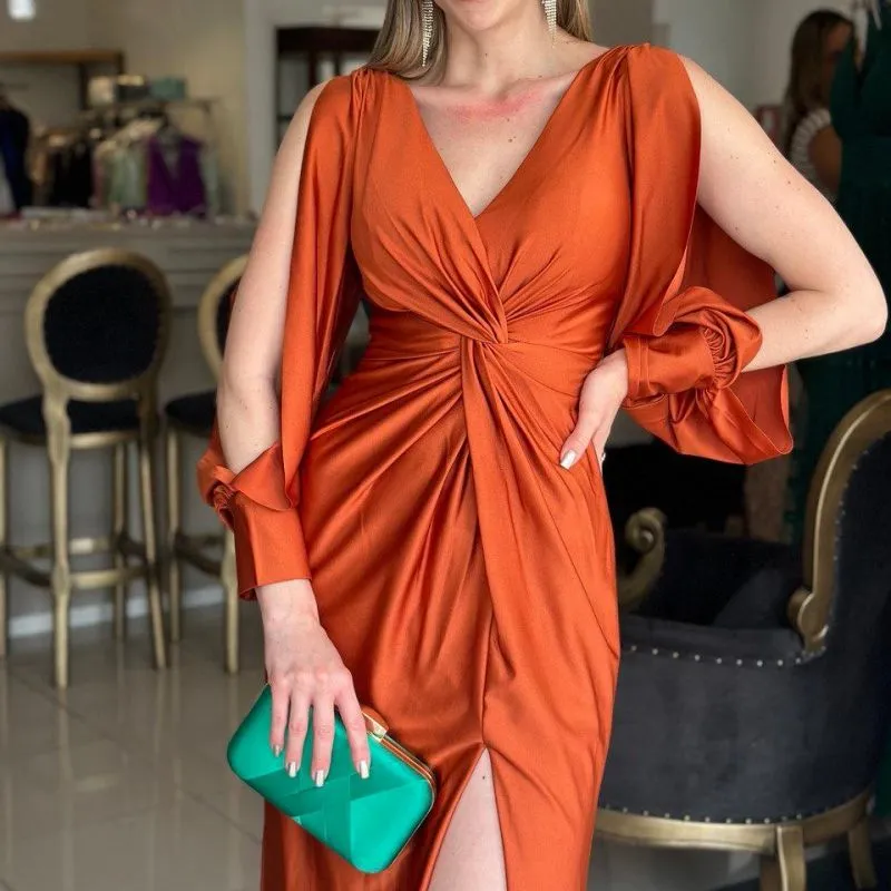 ZARA | Glossy Flowy Dress