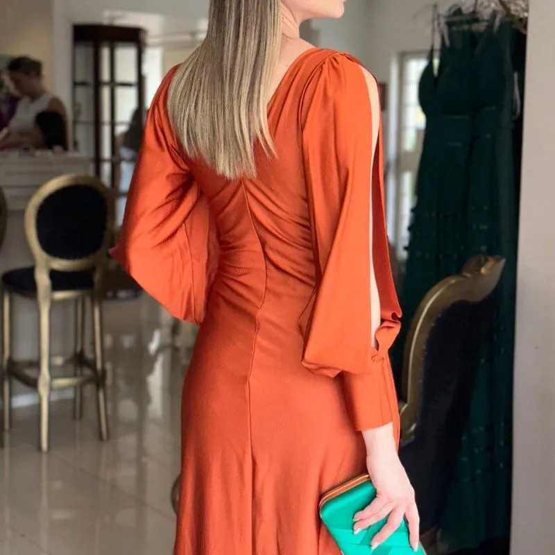 ZARA | Glossy Flowy Dress