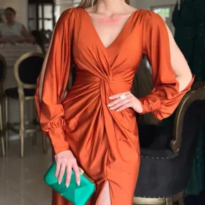 ZARA | Glossy Flowy Dress